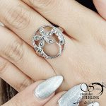 انگشتر نقره سیاه قلم گل و دایره کد:۱۲۷۰ - Image 2