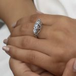 انگشتر نقره زنانه با سه نگین کد 5272 - Image 2