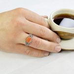 انگشتر نقره مردانه با سنگ عقیق کد 5363 - Image 2