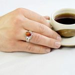 انگشتر نقره با سنگ عقیق و رکاب اشکی کد 7216 - Image 2