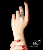 انگشتر نقره طرح گل زیبا زنانه کد:۱۲۶۸ - Image 2
