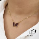 گردنبند زنانه طرح پروانه نگین آماتیس کد 5727 - Image 2