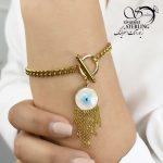 دستبند استیل زنانه چشم نظر آویز دار کد 5759 - Image 2
