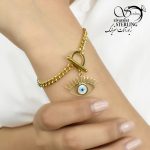 دستبند استیل زنانه طرح چشم نظر کد 5760 - Image 2