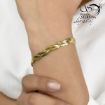 دستبند استیل زنانه طرح بافت کد 5763 - Image 2