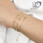 دستبند استیل توپی سه لاین کد 5766 - Image 2