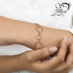 دستبند زنانه طرح طلا دایره ای کد 6002 - Image 2