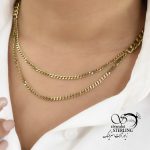 گردنبند استیل زنانه دو زنجیره طرح کارتیه کد 6019 - Image 2