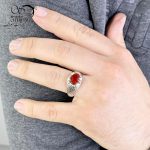 انگشتر نقره مردانه عقیق قرمز با کد 13007 - Image 3