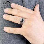 انگشتر نقره با سنگ اونیکس ساخت ترک کد 13091 - Image 4