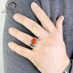 انگشتر نقره مردانه با سنگ عقیق اصل کد 4889 - Image 2