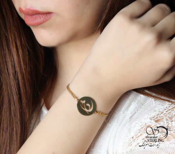 دستبند استیل زنانه طرح طلا کد: 3125