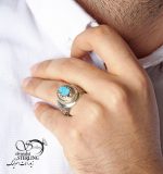 انگشتر دست ساز نقره مردانه قلمزنی کد 3350 - Image 2