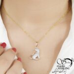 پلاک زنانه طرح طلا کد4435 - تصویر 3