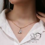 پلاک زنانه طرح طلا کد4435 - تصویر 2