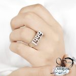 انگشتر زنانه سفید سال تولد 1999