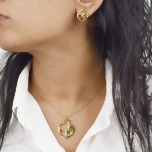 نیمست استیل یلدایی طرح انار با دونه تکی