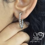 گوشواره پیچ میخی زنانه نقره ای کد 5798 - Image 4