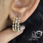 گوشواره زنانه طرح طلا کد 5802 - Image 3