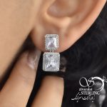 گوشواره آویز طرح جواهر مستطیلی کد 5891 - Image 3