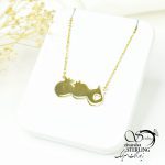 گردنبند استیل یلدایی طرح سه انار متصل بهم کد 5126