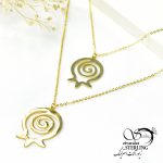 گردنبند استیل یلدایی طرح دو انار متصل آویز کد 5140