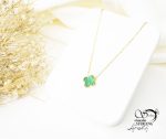 گردنبند زنانه استیل ونکلیف نگین سبز کد 5750