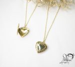 گردنبند زنانه قاب عکس طرح قلب طلایی کد 5813 - Image 2
