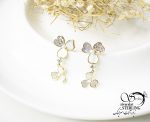 گوشواره آویز طرح دو گل متصل کد 5869