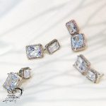 گوشواره آویز طرح جواهر مستطیلی کد 5891 - Image 2