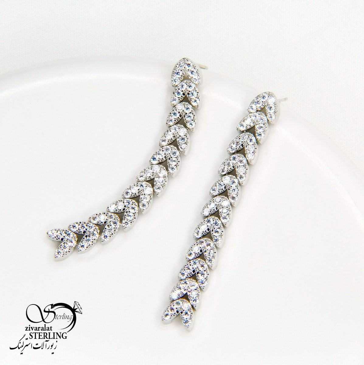 گوشواره آویز طرح جواهر هشتی کد 5894