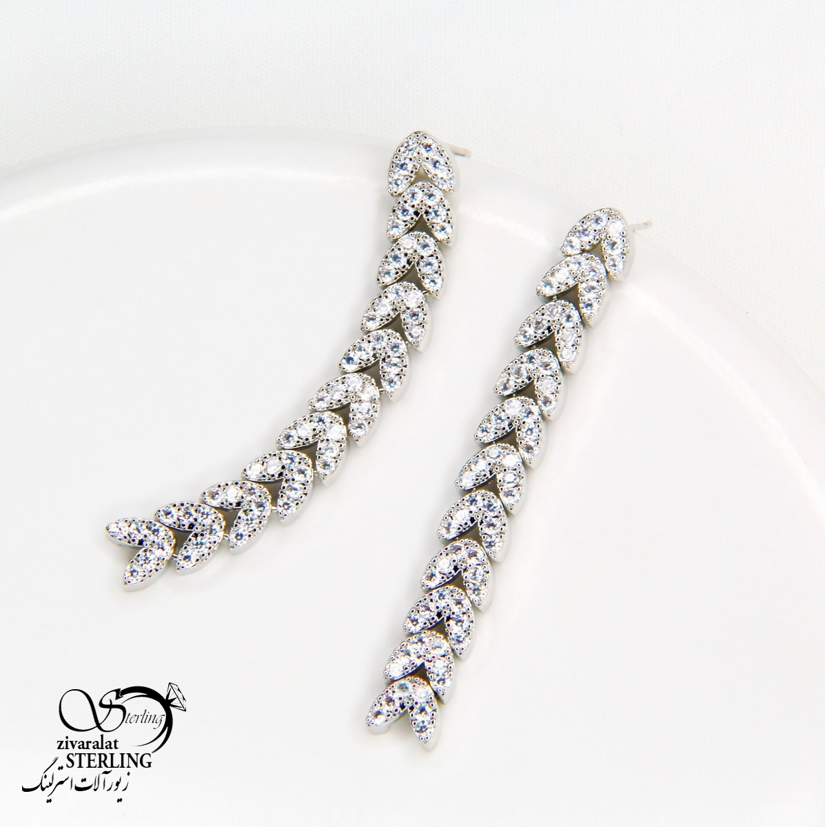 5894 275 گوشواره آویز طرح جواهر هشتی کد 5894 - Image 1
