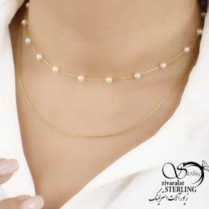 گردنبند استیل زنانه کد 6021