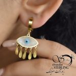 گوشواره زنانه چشم نظر آویز اشکی کد 6152 - Image 2