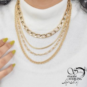 گردنبند چند رج زنانه کد 6268