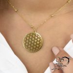 گردنبند زنانه استیل آویز دایره تراش(گلریز) کد 5734 - Image 2
