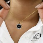 گردنبند زنانه طرح دایره مشکی کد 5733 - Image 2
