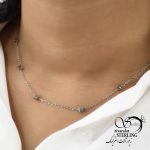 گردنبند استیل زنانه مربعی نقره ای کد 5819 - Image 2