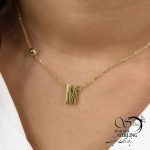 گردنبند زنانه چشم نظر استیل حرف M کد 5737 - Image 2