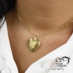 گردنبند زنانه قاب عکس طرح قلب طلایی کد 5813 - Image 3