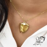 گردنبند زنانه قاب عکس طرح قلب طلایی کد 5813 - Image 4