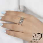 انگشتر نقره زنانه طرح سه نگین