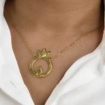 گردنبند استیل یلدایی طرح انار با انار کوچکتر کد 5125 - Image 2