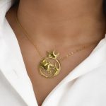 گردنبند استیل یلدایی طرح انار برش دار کد 5136 - Image 2