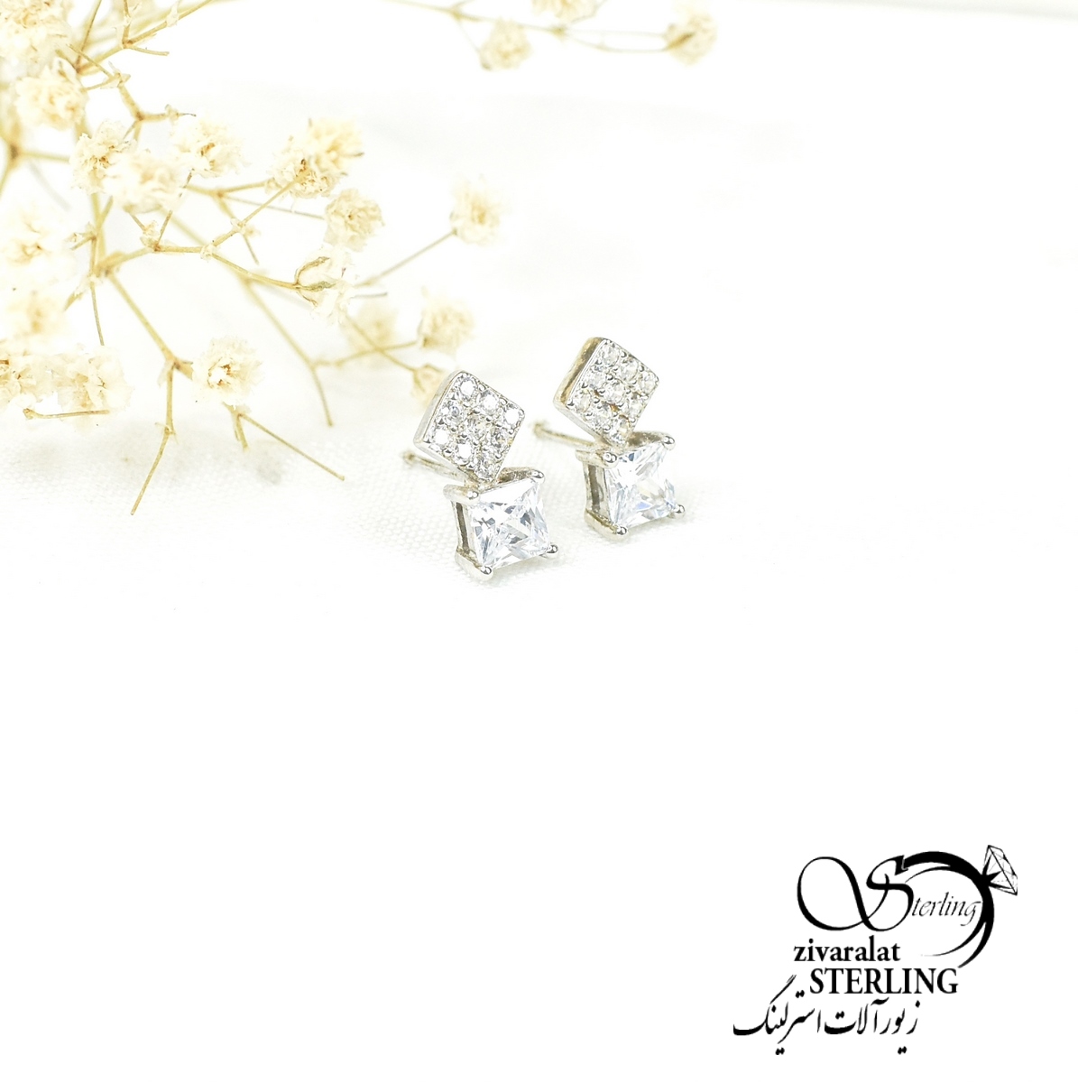 6230 270 گوشواره میخی نقره کد 6230 - Image 1