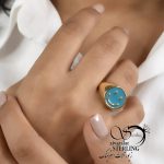 انگشتر فانتزی زنانه طرح لبخند آبی پررنگ فری سایز کد6346 - Image 2