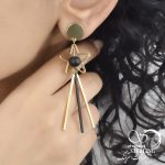 گوشواره آویز ستاره طلایی و مشکی