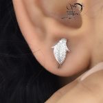 گوشواره میخی نقره مدل ماهی کد 6235 - Image 3