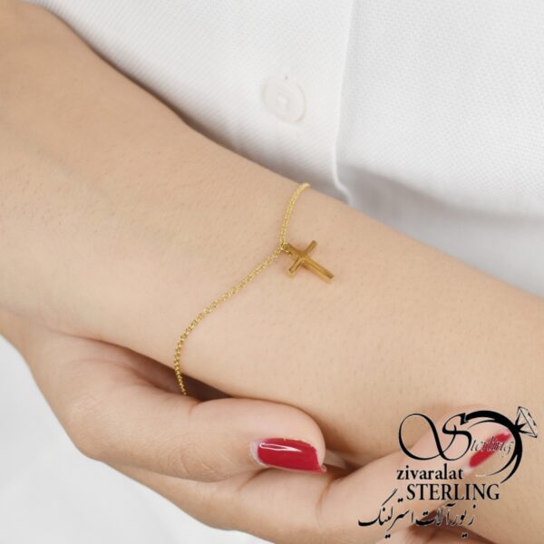 دستبند استیل زنانه طرح صلیب