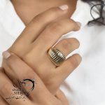 انگشتر زنانه طرح طلا فری سایز کد: 5539 - Image 2